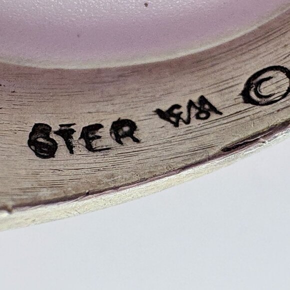 VTG Solid Sterling Silver 925 Leaf Floral Design Tapered Band Ring Size 6.25 - Picture 5 of 8